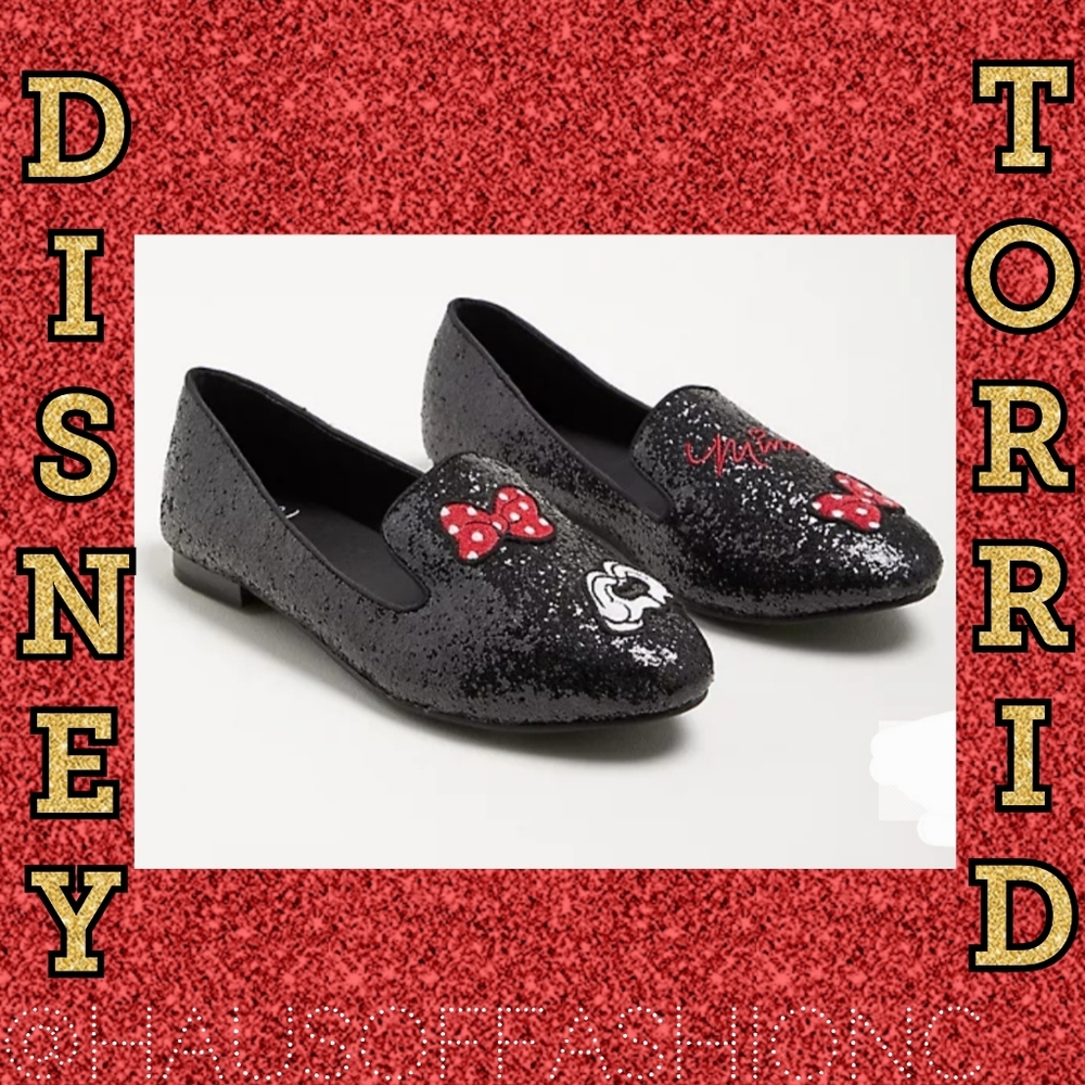 TORRID DISNEY Minnie Mouse Embellished Festive Shoe! NWT!